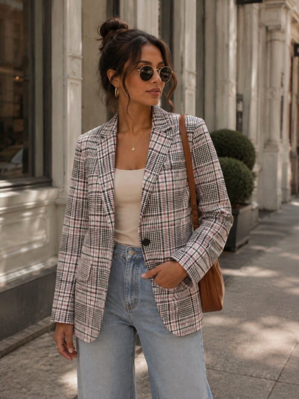 Talbots Multicolor Plaid Stripe Blazer Jacket Women’s Size 24 Classic Fit Preppy